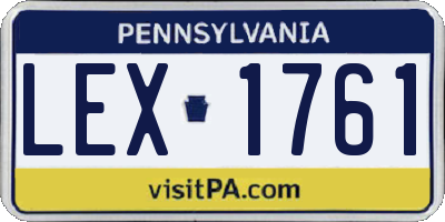PA license plate LEX1761