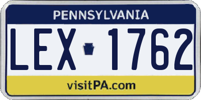 PA license plate LEX1762