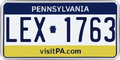PA license plate LEX1763
