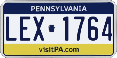 PA license plate LEX1764