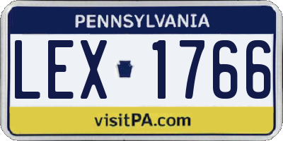 PA license plate LEX1766