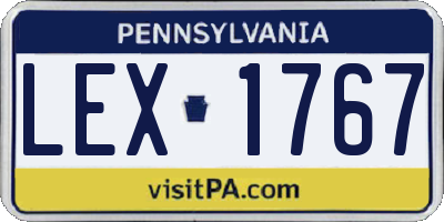 PA license plate LEX1767