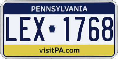 PA license plate LEX1768