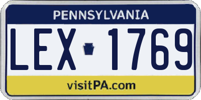 PA license plate LEX1769