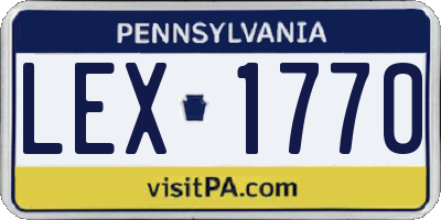 PA license plate LEX1770