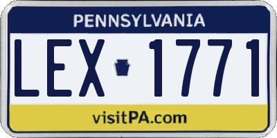 PA license plate LEX1771