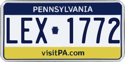 PA license plate LEX1772