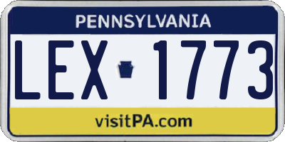 PA license plate LEX1773