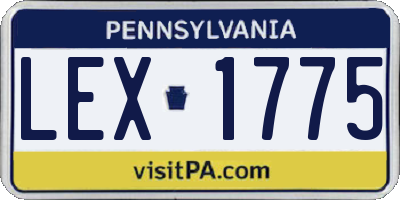 PA license plate LEX1775