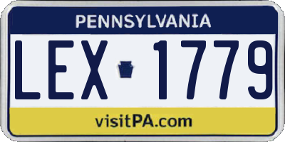 PA license plate LEX1779