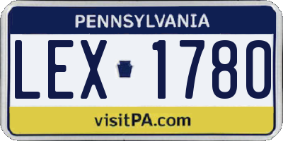 PA license plate LEX1780