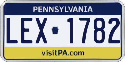 PA license plate LEX1782
