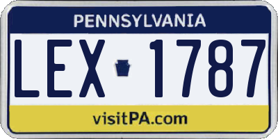 PA license plate LEX1787