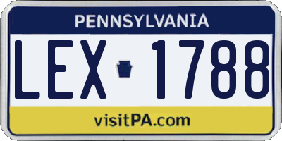 PA license plate LEX1788