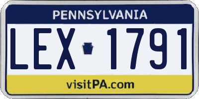 PA license plate LEX1791