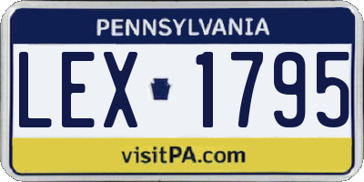 PA license plate LEX1795
