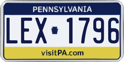 PA license plate LEX1796