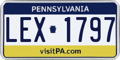 PA license plate LEX1797