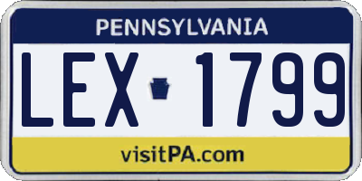 PA license plate LEX1799