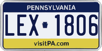 PA license plate LEX1806