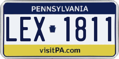 PA license plate LEX1811