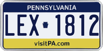 PA license plate LEX1812