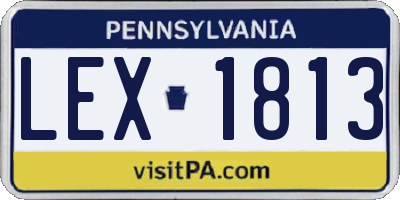 PA license plate LEX1813