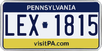 PA license plate LEX1815