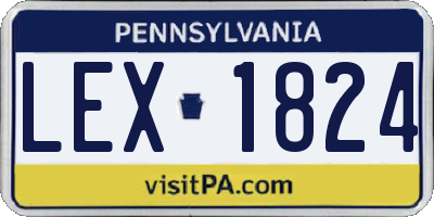 PA license plate LEX1824
