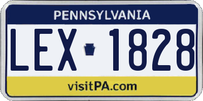 PA license plate LEX1828