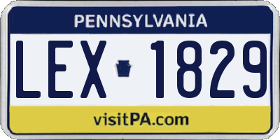 PA license plate LEX1829
