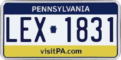PA license plate LEX1831