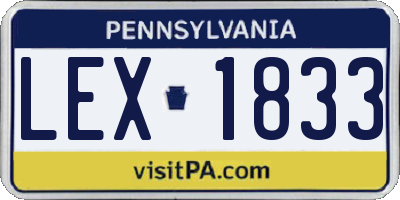 PA license plate LEX1833