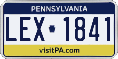 PA license plate LEX1841
