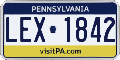 PA license plate LEX1842