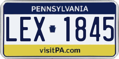 PA license plate LEX1845