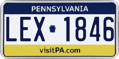 PA license plate LEX1846