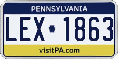 PA license plate LEX1863
