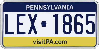PA license plate LEX1865