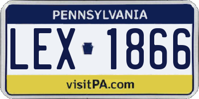 PA license plate LEX1866