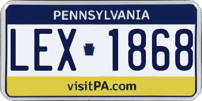 PA license plate LEX1868