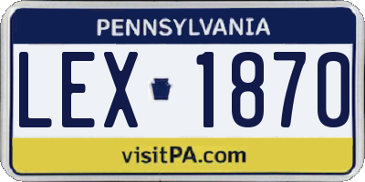 PA license plate LEX1870