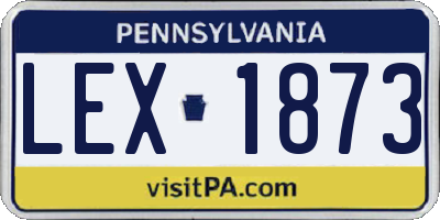 PA license plate LEX1873