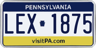 PA license plate LEX1875