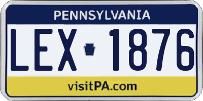 PA license plate LEX1876