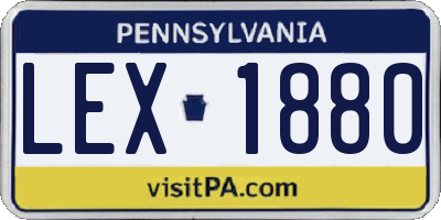 PA license plate LEX1880