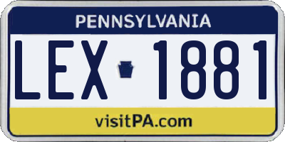 PA license plate LEX1881