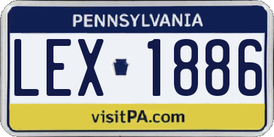PA license plate LEX1886