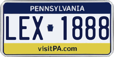 PA license plate LEX1888