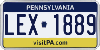 PA license plate LEX1889